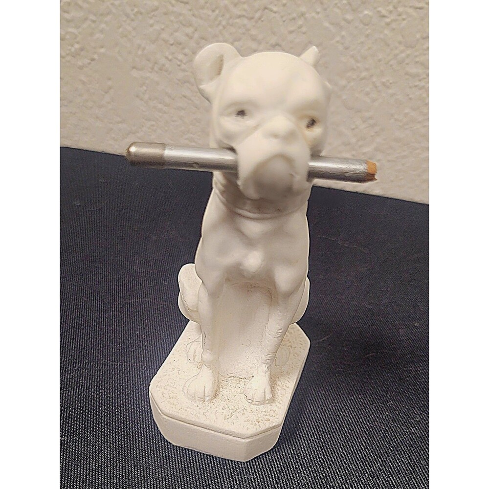 Vintage CHALKWARE LOT Dog Figurine SCOTTIE Terrier BULLDOG White - Picture 12 of 15
